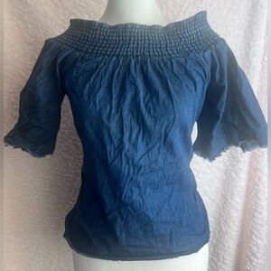 Summer Denim Off Shoulder Blouse Size S